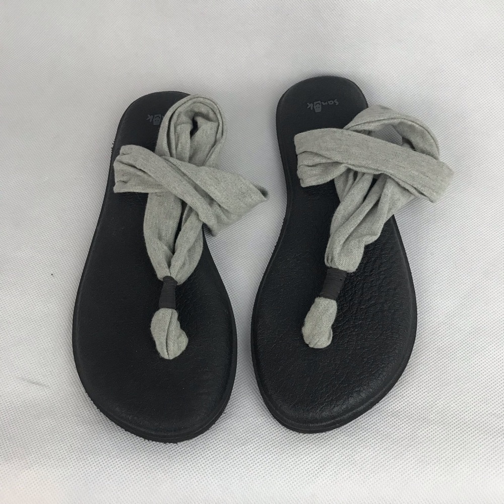 Sanuk Women's Size 9 Soft Cushion Yoga Mat Sling Back Everyday Sandals Gray